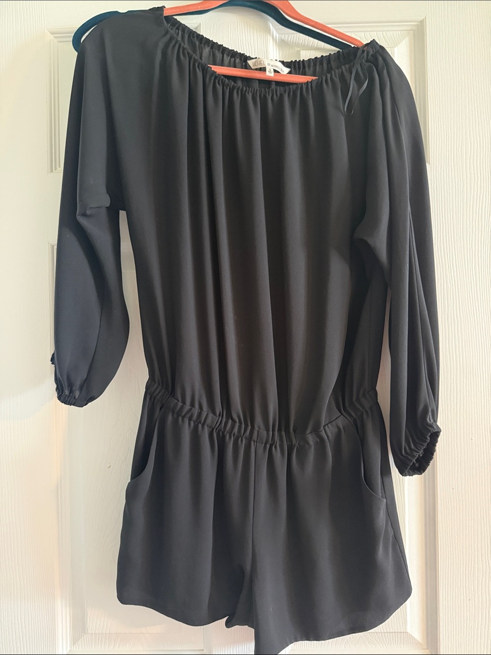 RACHEL Rachel Roy Black Off-Shoulder Romper